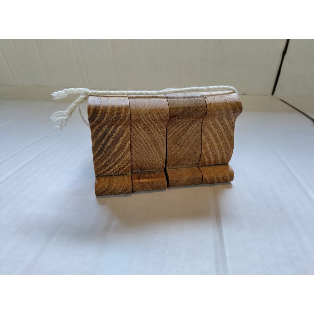 Set of 4 Vintage Wooden Sleigh Napkin Rings Christmas Holiday Table Decor - Picture 8 of 8